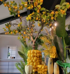 Light en Living Vaas deco LEMON geel - 41 cm hoog