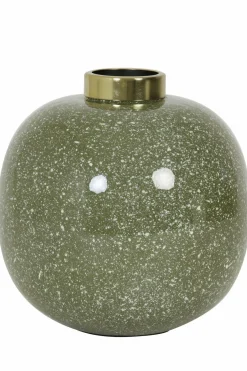 Light en Living Vaas deco Ø26x26 cm CHOW groen/wit-goud