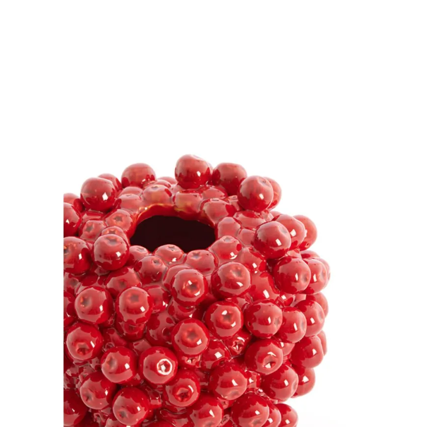 Light en Living Vaas deco Ø25,5x27 cm BERRIES keramiek rood