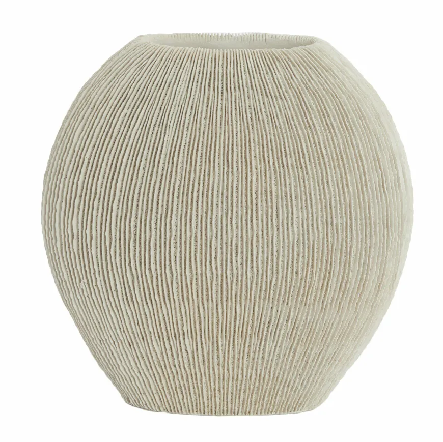 Light en Living Vaas deco 30x13x31,5 cm BUBIO crème