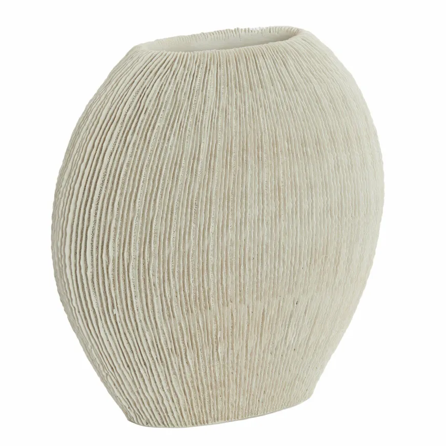 Light en Living Vaas deco 30x13x31,5 cm BUBIO crème