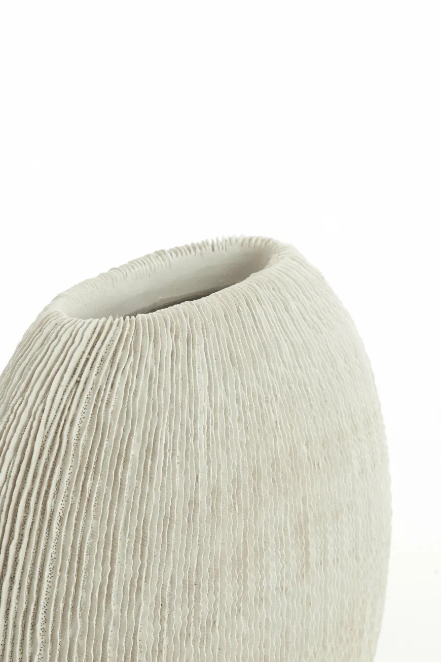 Light en Living Vaas deco 30x13x31,5 cm BUBIO crème