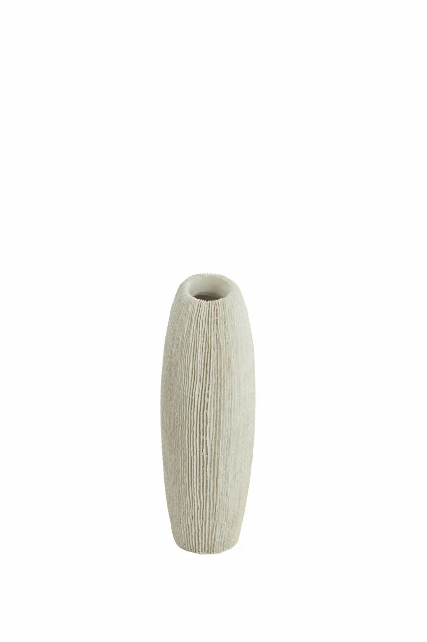 Light en Living Vaas deco 30x13x31,5 cm BUBIO crème