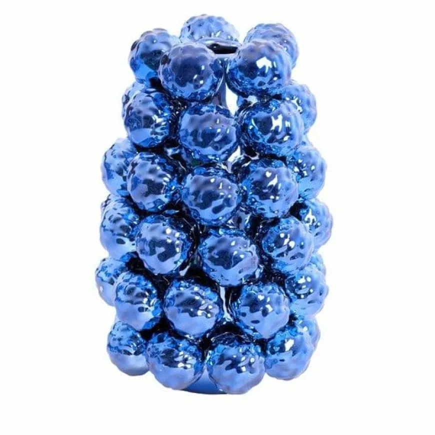 Light en Living Vaas deco Ø16x24,5 cm BUTANG keramiek metallic blauw