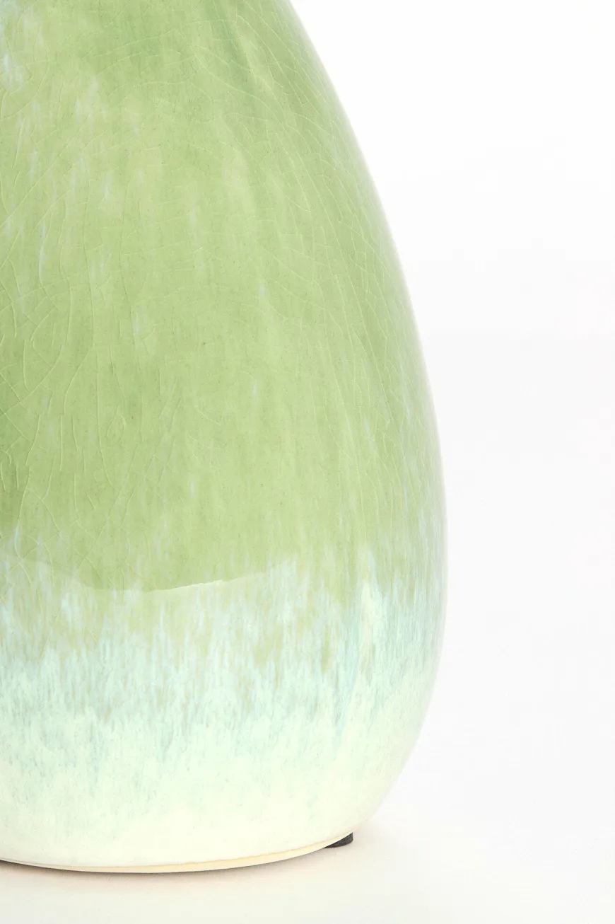 Light en Living Vaas deco Ø15,5x29 cm CULLA keramiek groen+lichtblauw