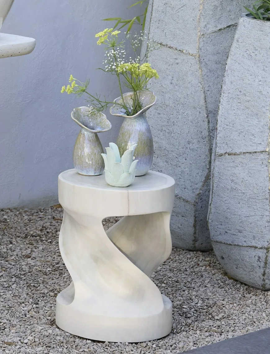 Light en Living Vaas deco Ø15,5x29 cm CULLA keramiek groen+lichtblauw