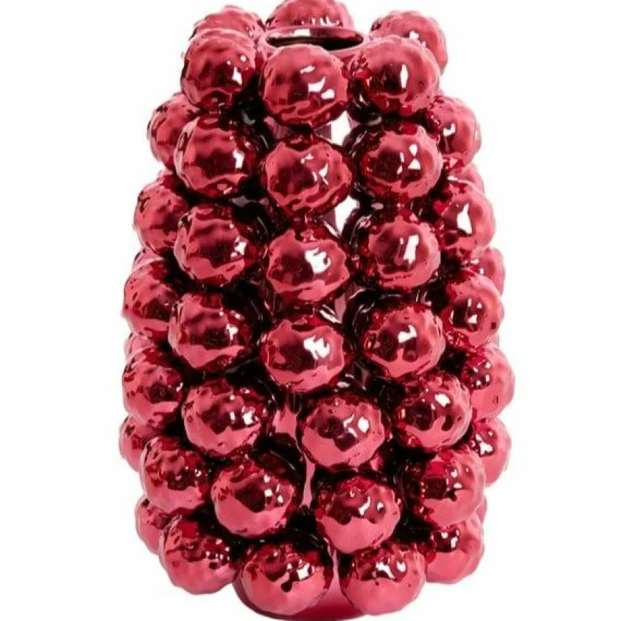 Light en Living Vaas deco Ø18,5x28 cm BUTANG keramiek metallic rood