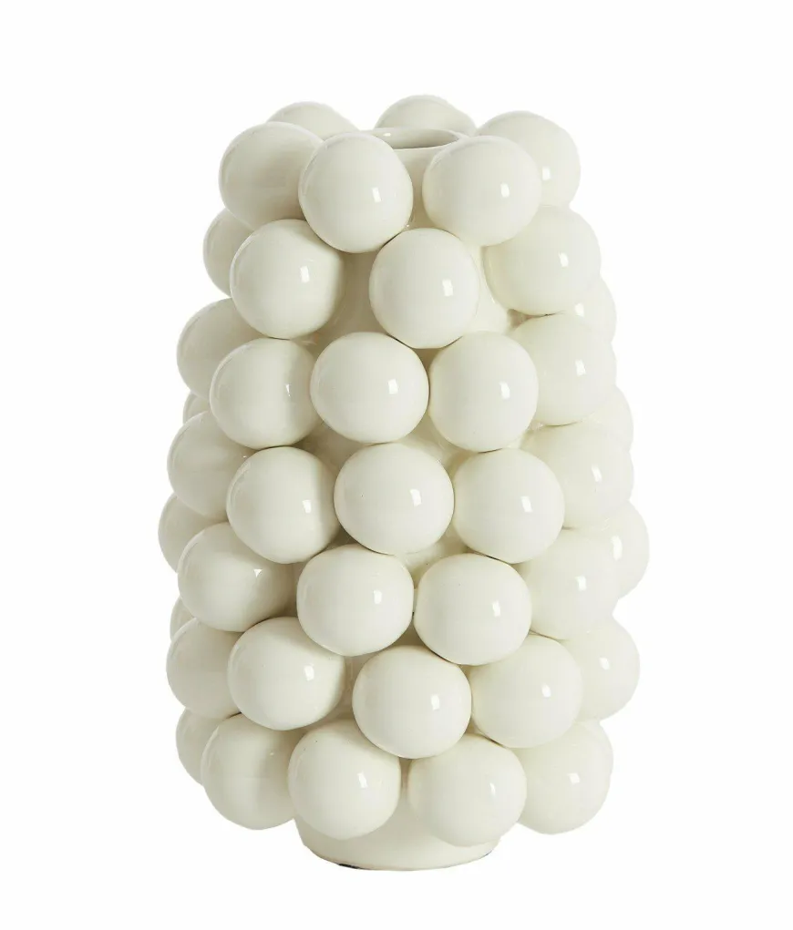 Light en Living Vaas deco Ø16X24 cm BOYANG keramiek shiny wit