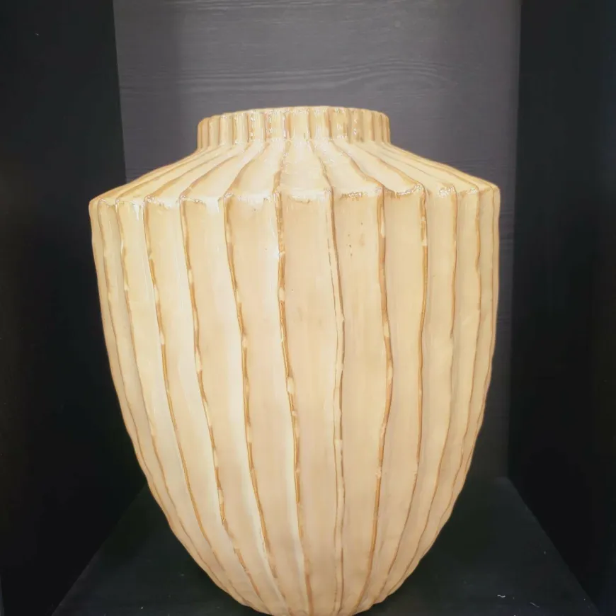 Light en Living Vaas deco Ø32X40 cm TALEA keramiek zand-beige