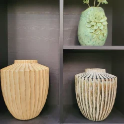 Light en Living Vaas deco Ø32X40 cm TALEA keramiek zand-beige