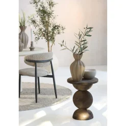 Light en Living Vaas deco Ø19x35,5 cm SILLIAN keramiek mat bruin
