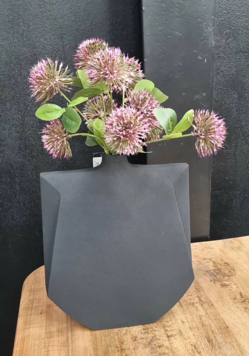 Light en Living Vaas deco 27,5x7x32,5 cm MAKAHA mat zwart