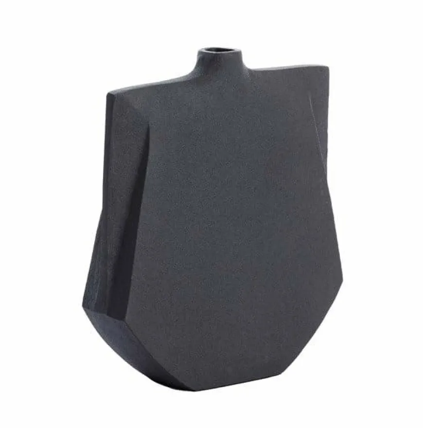 Light en Living Vaas deco 27,5x7x32,5 cm MAKAHA mat zwart