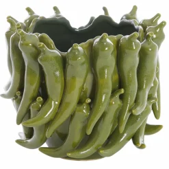 Light en Living Vaas deco 25,5x24,5x20,5 cm PEPPER keramiek donker groen