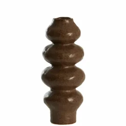 Light en Living Vaas deco Ø15,5x37,5 cm ROGANO keramiek donker bruin