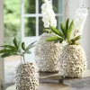 Light en Living Vaas deco Ø20x21 cm UBATE bamboe+schelp crème+bruin