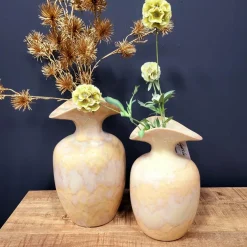 Light en Living Vaas deco 17x16x28 cm MARILLO keramiek light peach