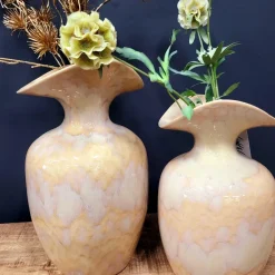 Light en Living Vaas deco 17x16x28 cm MARILLO keramiek light peach