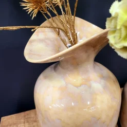 Light en Living Vaas deco 17x16x28 cm MARILLO keramiek light peach