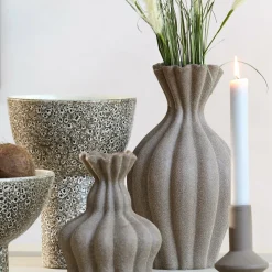 Light en Living Vaas deco Ø21,5x40,5 cm SILLIAN keramiek mat bruin