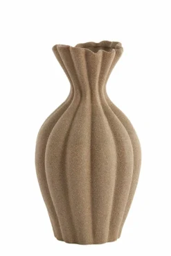 Light en Living Vaas deco Ø21,5x40,5 cm SILLIAN keramiek mat bruin