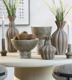 Light en Living Vaas deco Ø21,5x40,5 cm SILLIAN keramiek mat bruin