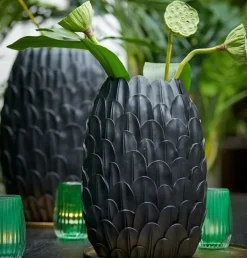 Light en Living Vaas deco FEDER zwart
