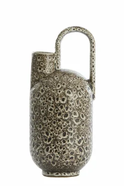 Light en Living Vaas deco 16,5x15,5x37 cm SERRES keramiek crème+zwart
