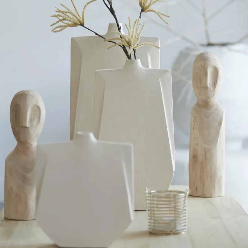 Light en Living Vaas deco 27,5x7x32,5 cm MAKAHA crème