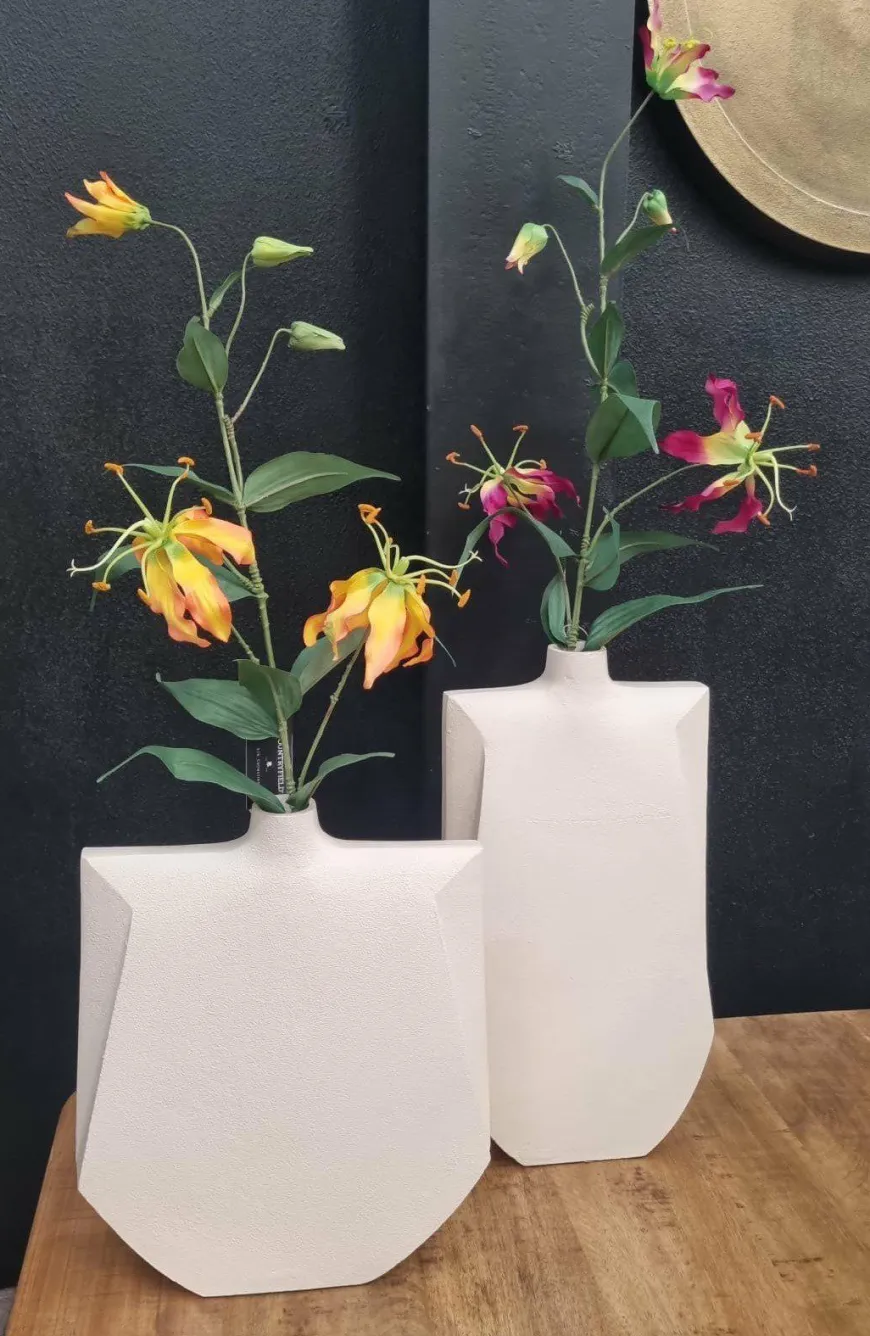 Light en Living Vaas deco 27,5x7x32,5 cm MAKAHA crème