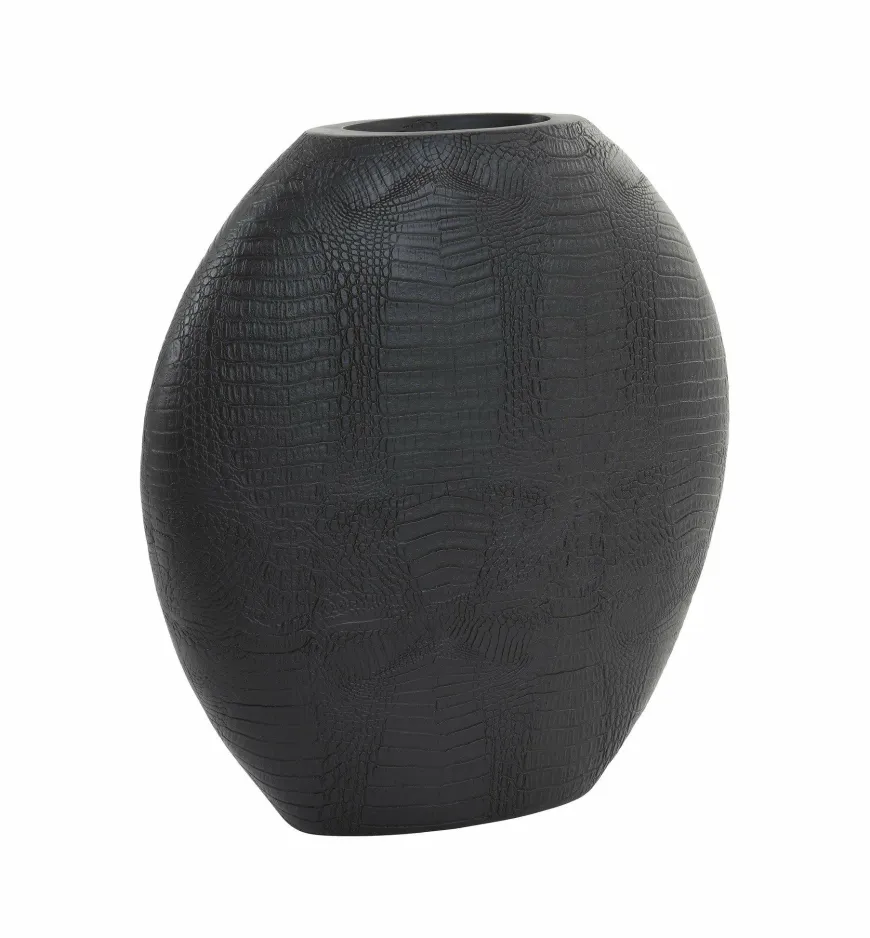Light en Living Vaas deco 39x11x40 cm SKELD mat zwart
