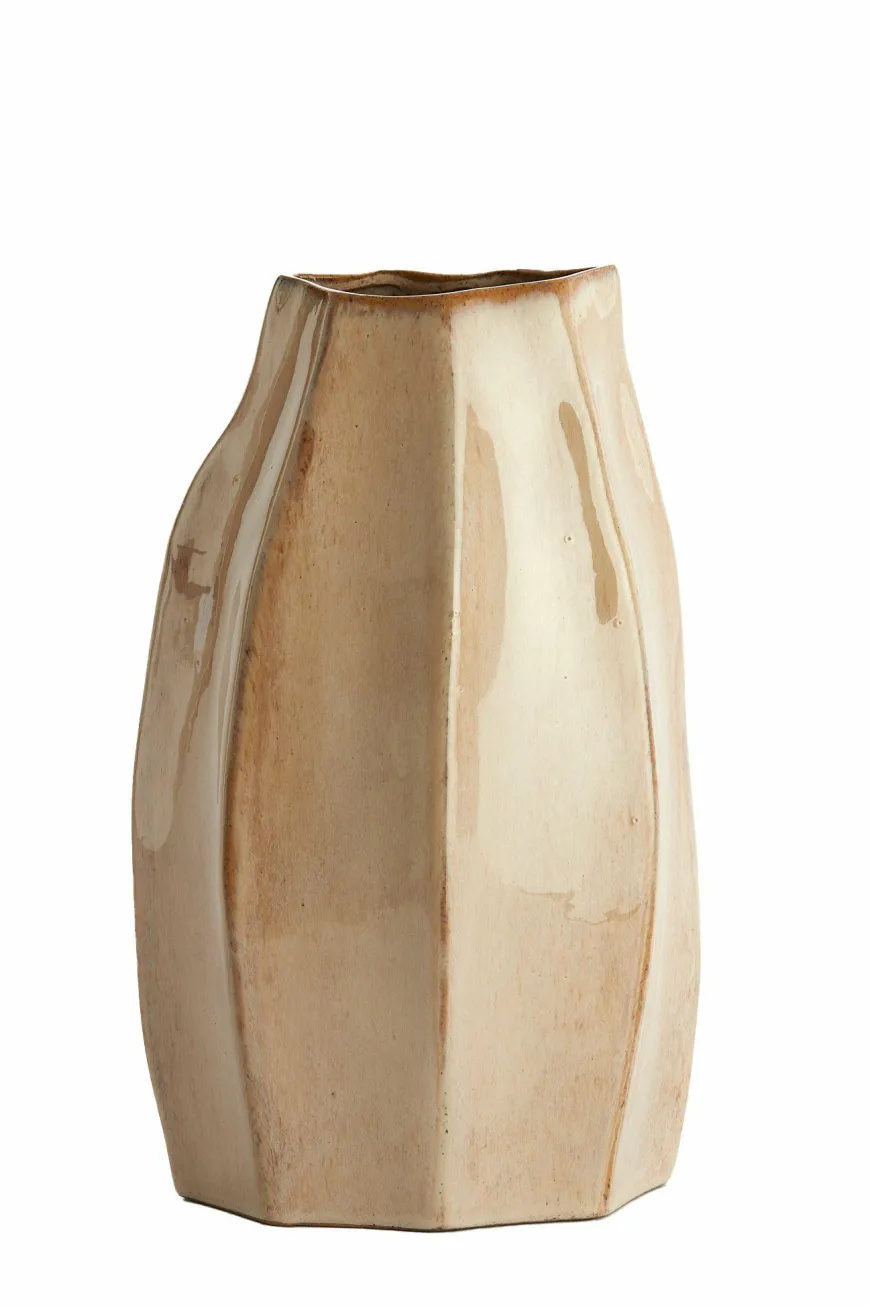 Light en Living Vaas deco 25,5x21,5x42,5 cm CHIADO glans beige