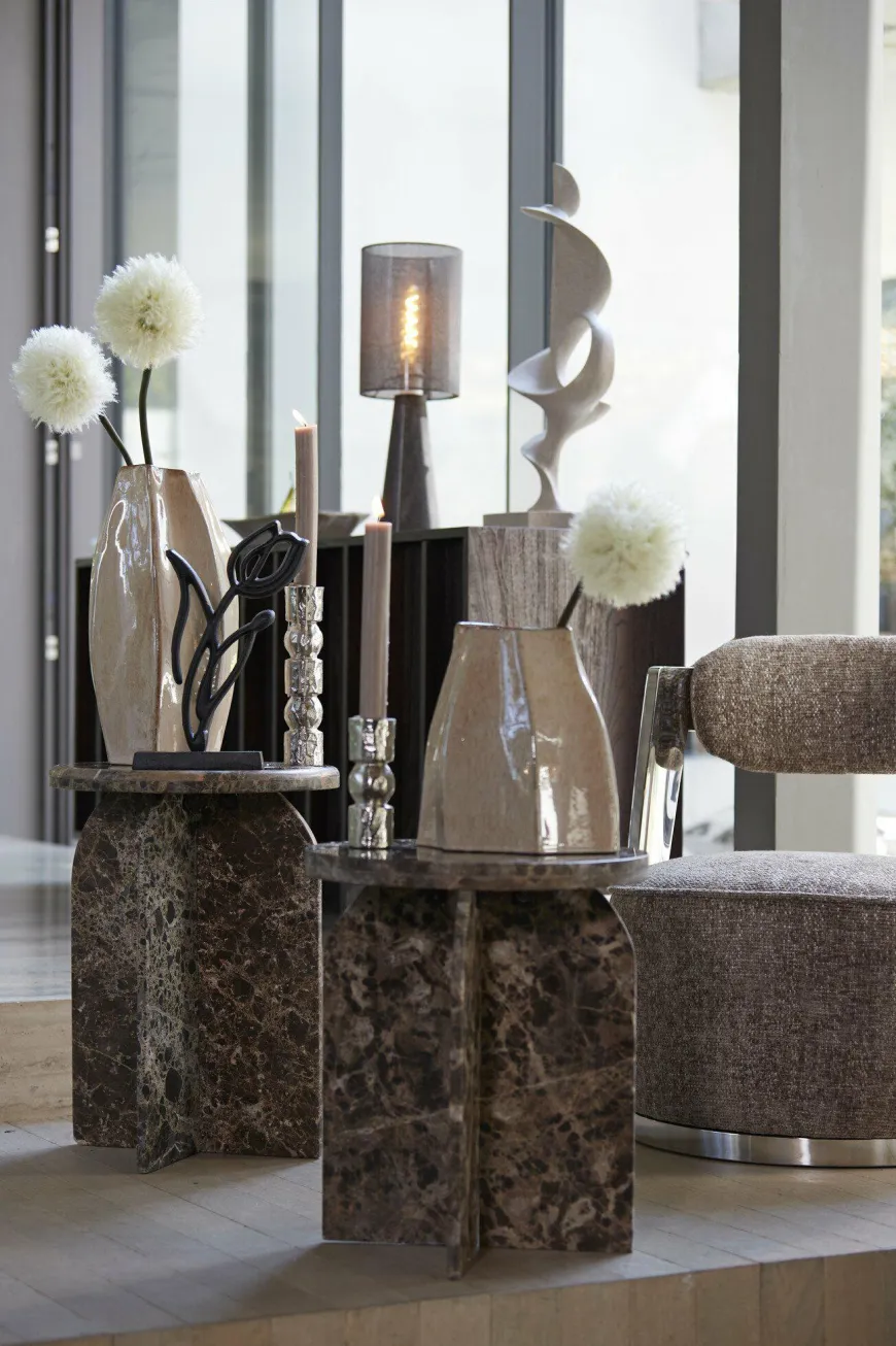 Light en Living Vaas deco 25,5x21,5x42,5 cm CHIADO glans beige
