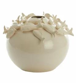 Light en Living Vaas deco Ø41,5X32 cm FISH keramiek creme