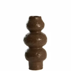 Light en Living Vaas deco Ø15x33,5 cm ROGANO keramiek donker bruin