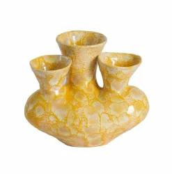 Light en Living Vaas deco 22,5x13,5x20 cm SIAJO keramiek geel-oranje