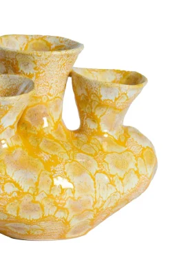 Light en Living Vaas deco 22,5x13,5x20 cm SIAJO keramiek geel-oranje