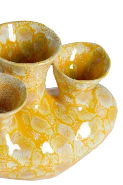 Light en Living Vaas deco 22,5x13,5x20 cm SIAJO keramiek geel-oranje