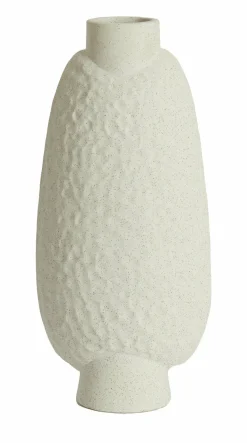 Light en Living Vaas deco 18x12x41 cm NAMTU keramiek mat crème