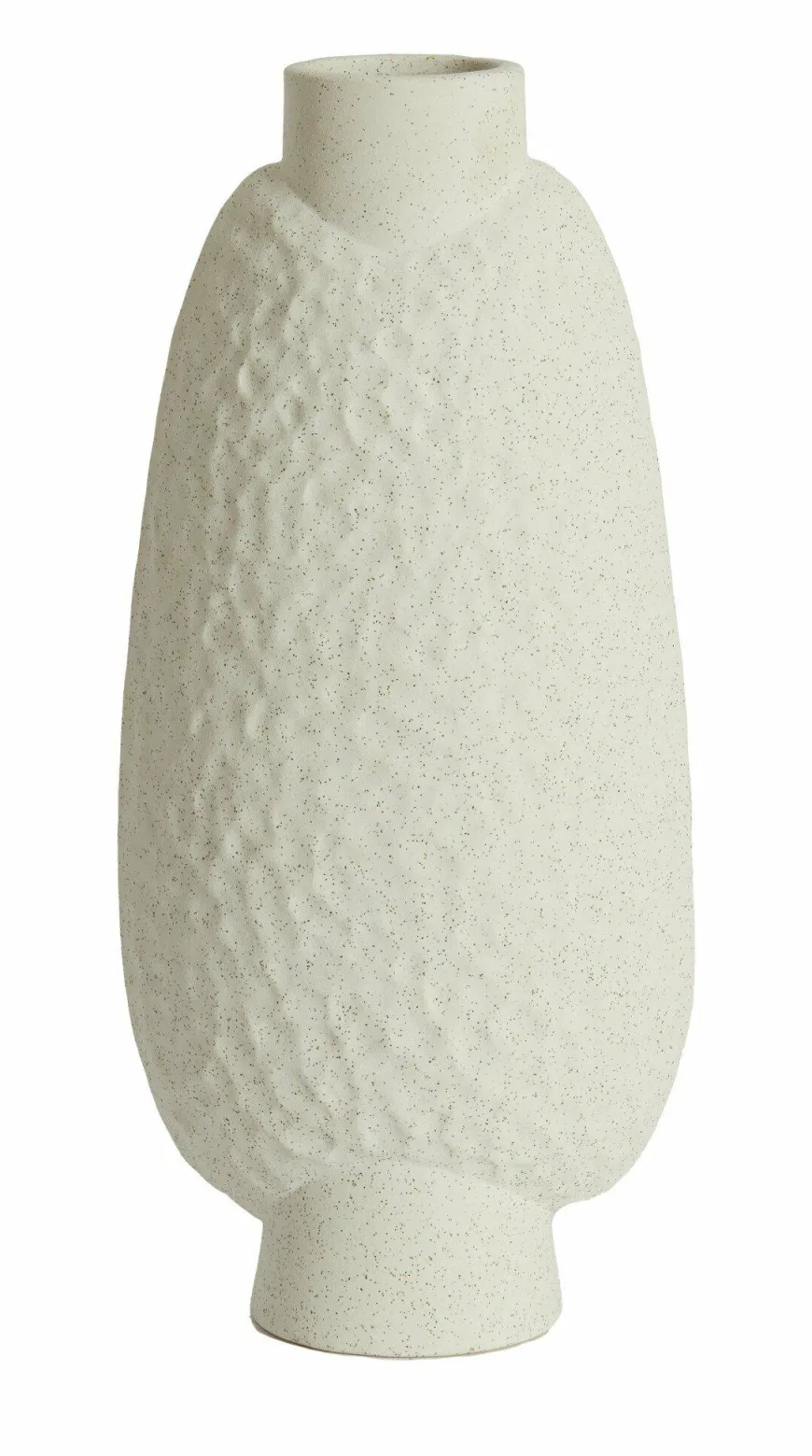 Light en Living Vaas deco 18x12x41 cm NAMTU keramiek mat crème