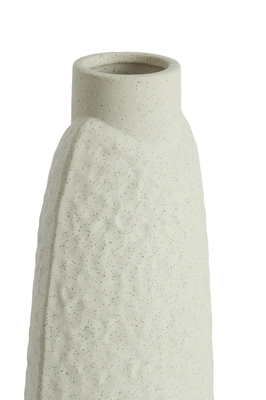 Light en Living Vaas deco 18x12x41 cm NAMTU keramiek mat crème