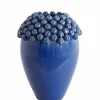 Light en Living Vaas deco Ø32x43,5 cm LOVRO keramiek donkerblauw