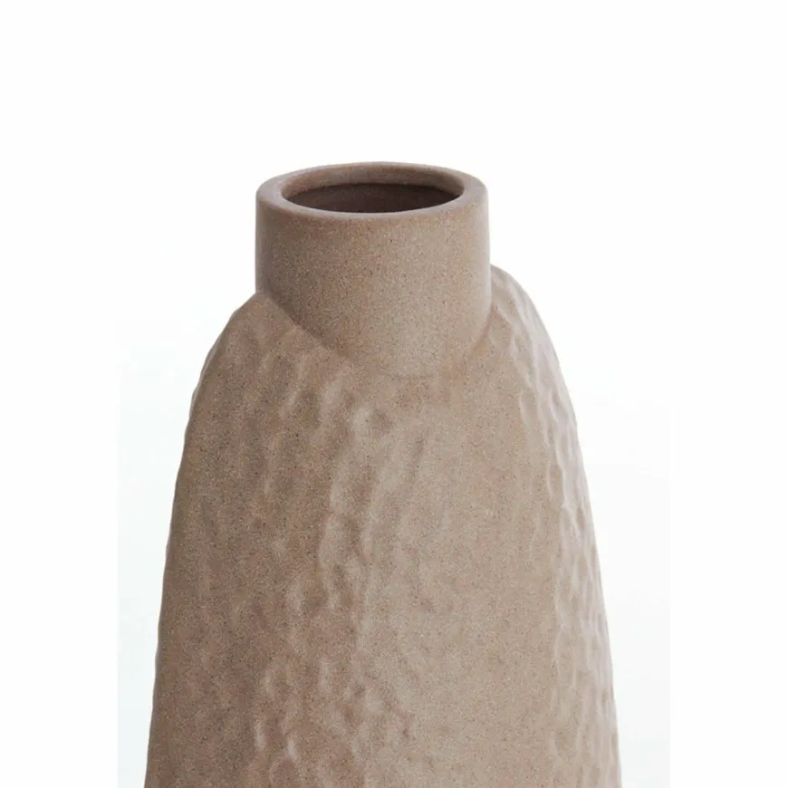 Light en Living Vaas deco 18x12x41 cm NAMTU keramiek mat bruin