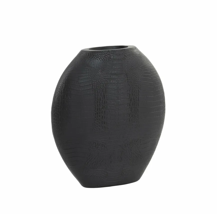 Light en Living Vaas deco 29,5x8x31,5 cm SKELD mat zwart