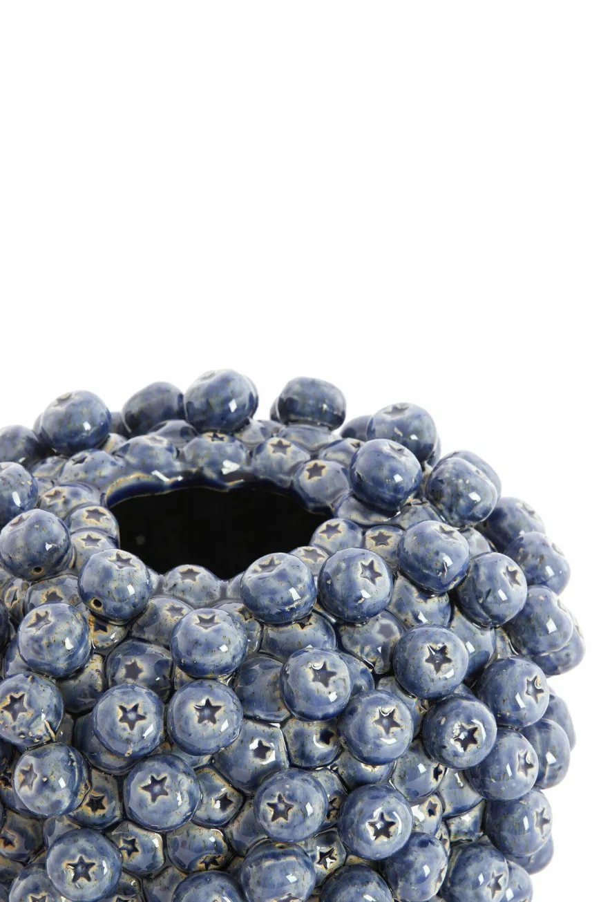 Light en Living Vaas deco Ø20X22,5 cm BERRIES keramiek donkerblauw