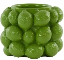 Light en Living Vaas deco LEMON groen - 14 cm hoog