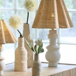 Light en Living Vaas deco Ø12x31 cm SESTO keramiek mat crème