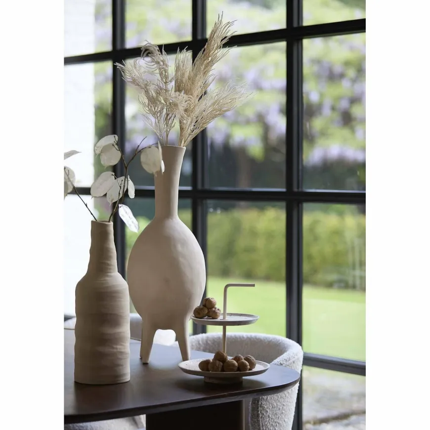 Light en Living Vaas deco Ø12x31 cm SESTO keramiek mat crème