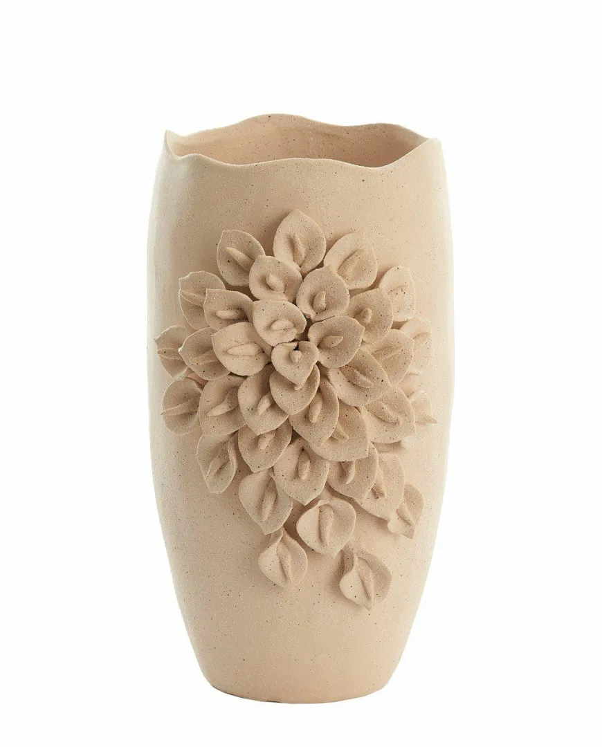 Light en Living Vaas deco 23X19X35 cm AMIATA keramiek mat crème