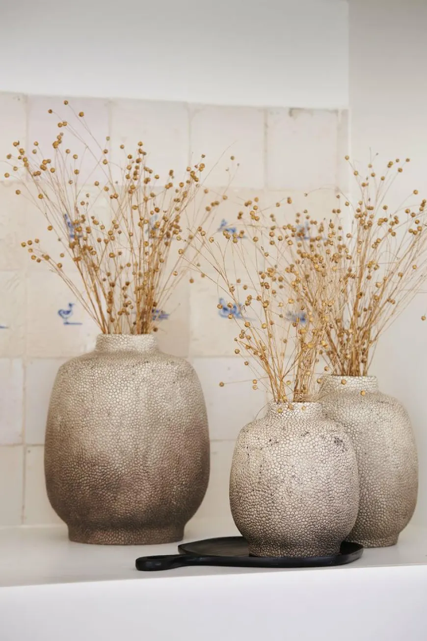 Light en Living Vaas deco RAYSKIN lichtgrijs - Ø23x28 cm